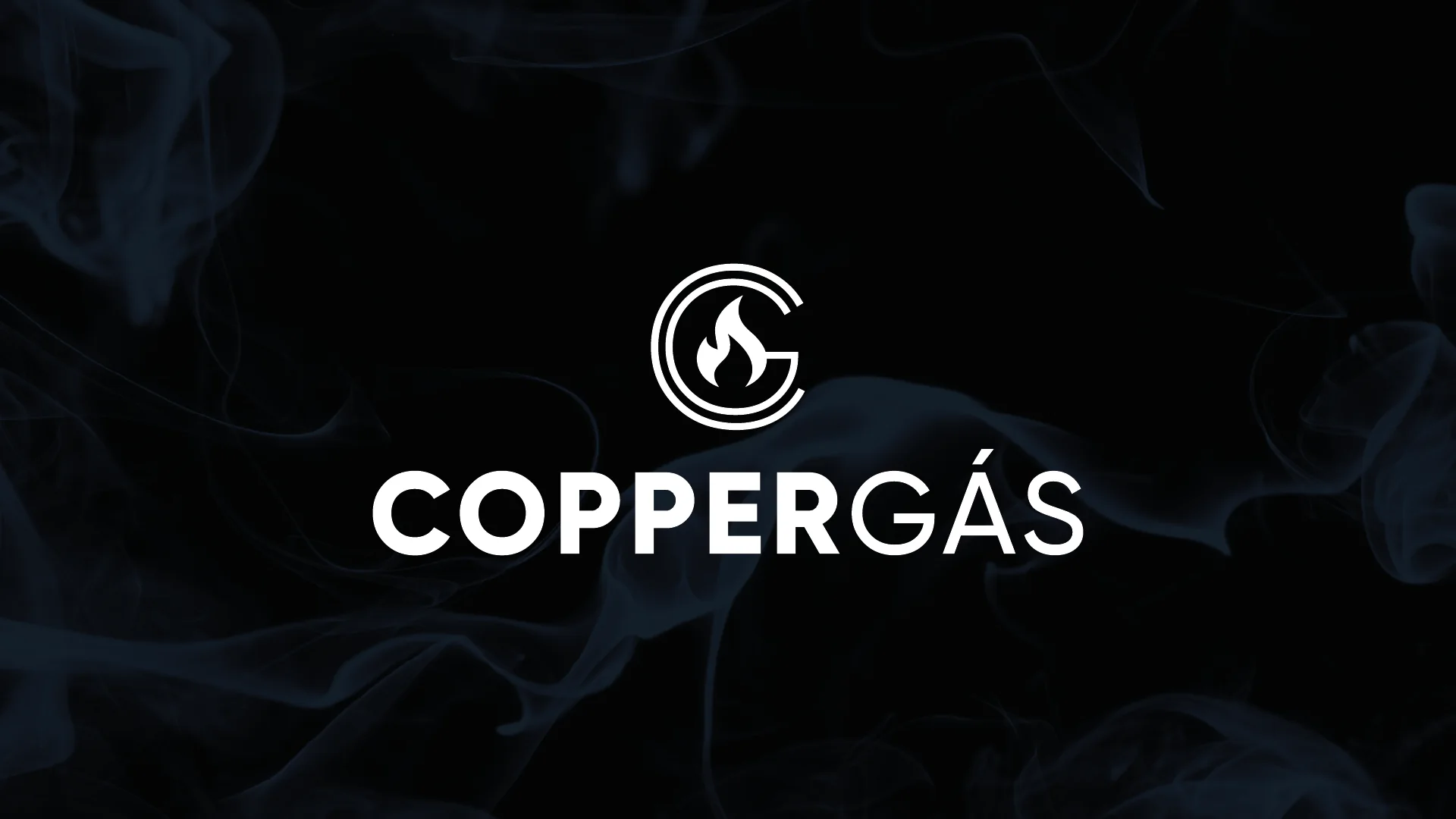 Logotipo da Copper Gás em fundo escuro