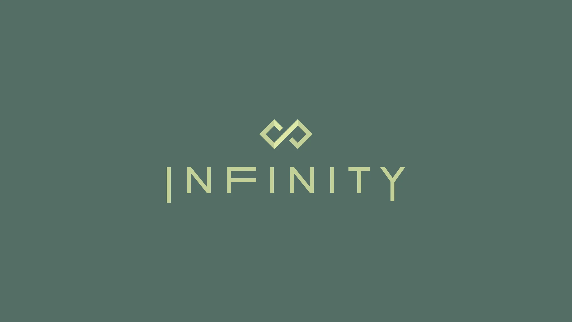 Logotipo da Infinity sobre fundo verde