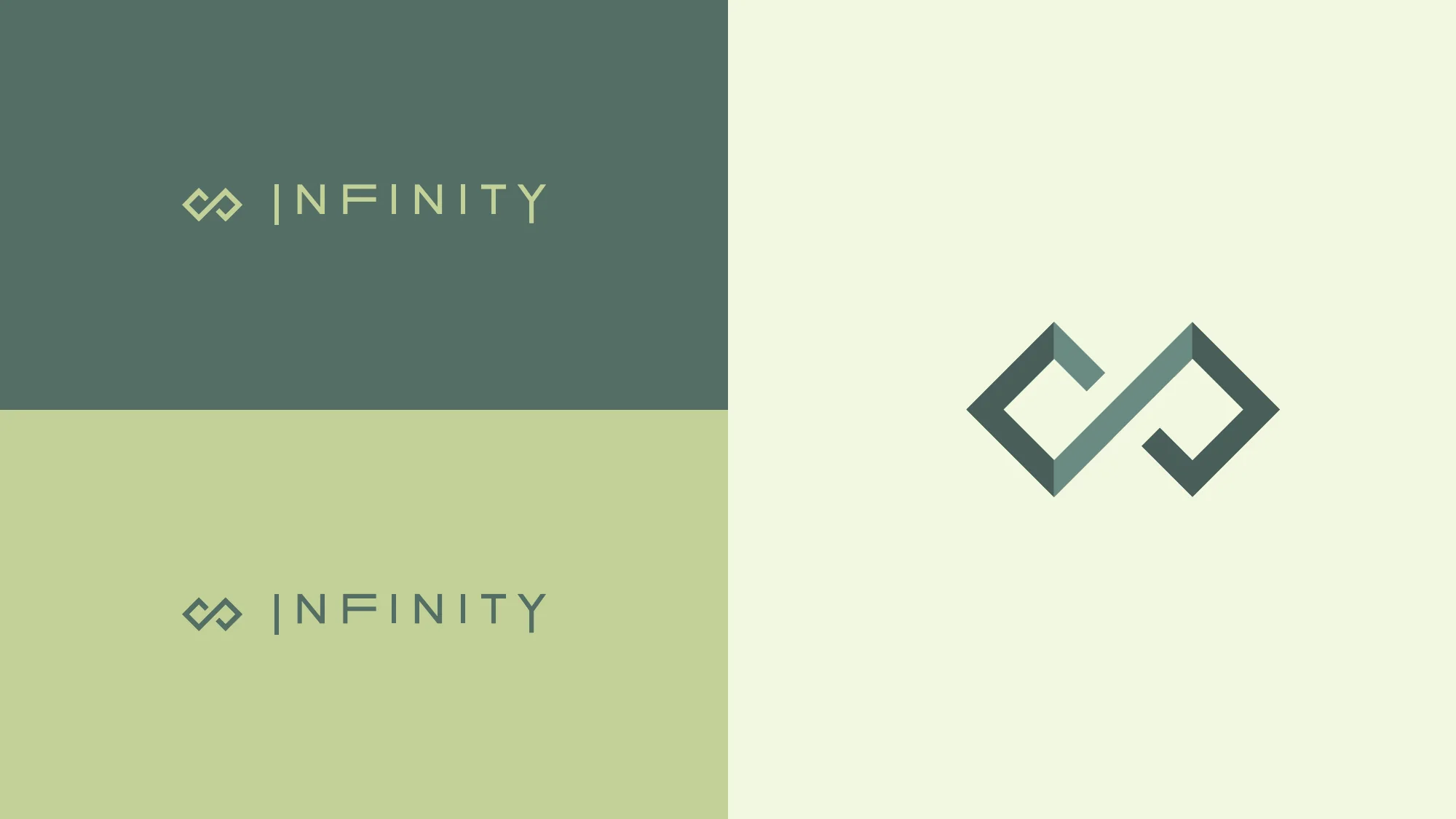 Versões do logotipo e símbolo da Infinity